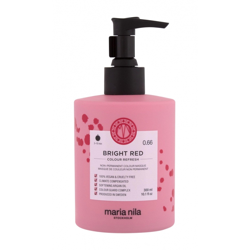 Maria Nila Color Refresh plaukų dažymo kaukė 0,66 Bright Raudona 300ml – 2