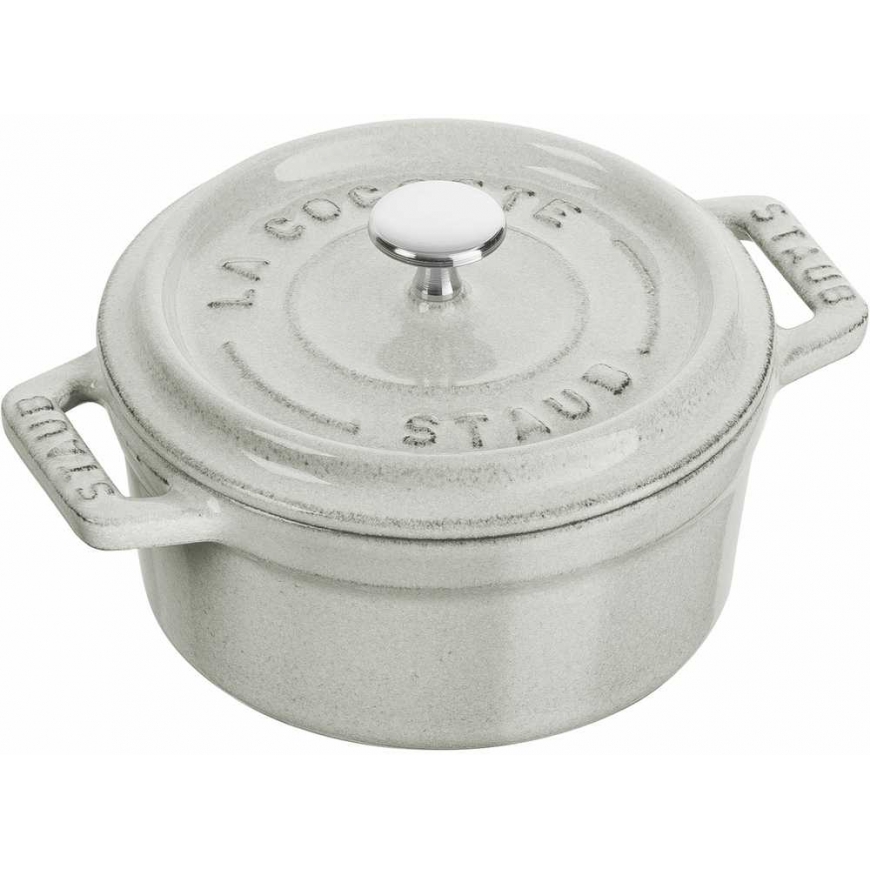 Mini garnek żeliwny apvalus Staub - 250 ml, Balta trufla