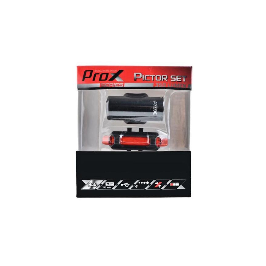 Lighting set ProX Pictor CREE 350Lm + 10Lm USB black – 2