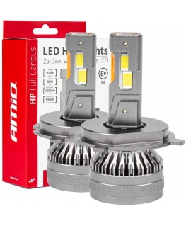 Żarówki samochodowe led seria hp full canbus h4 12v 24v 6500k amio-03673