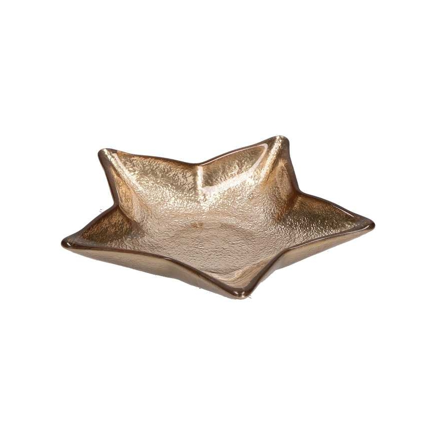 Rituali Domestici Szklany talerz w szágól gwiazdki Neimieipensieri - Gold, 16 cm – 2