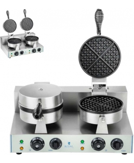 Waffle maker Royal Catering Round double TEFLON waffle iron with a diameter of 18.5 cm
