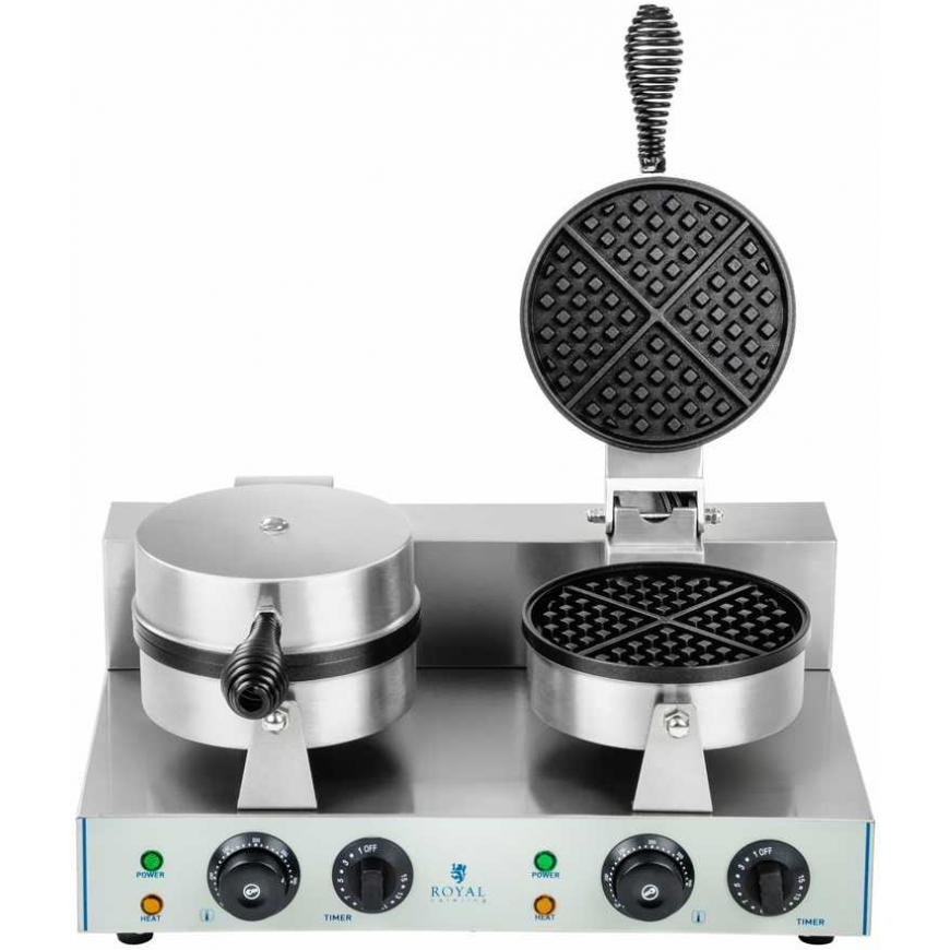 Waffle maker Royal Catering Round double TEFLON waffle iron with a diameter of 18.5 cm – 2