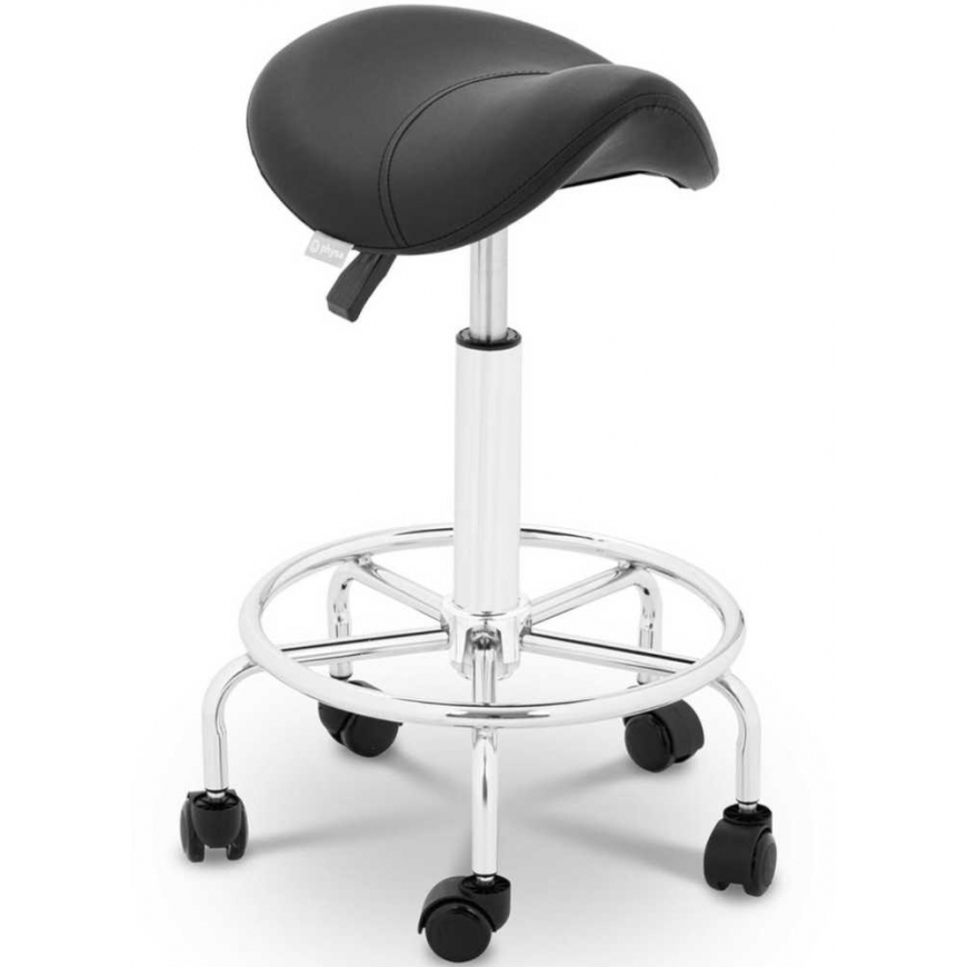 Physa Saddle cosmetic stool on wheels Frankfurt up to 150 kg black – 2