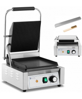 Royal Catering Electric contact grill, smooth and carved plate, 23 x 22 cm, 1800 W