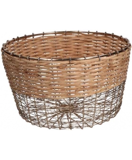 Rituali Domestici Okrągły koszyk Mettiloqui - Brown, 26 x 15 cm