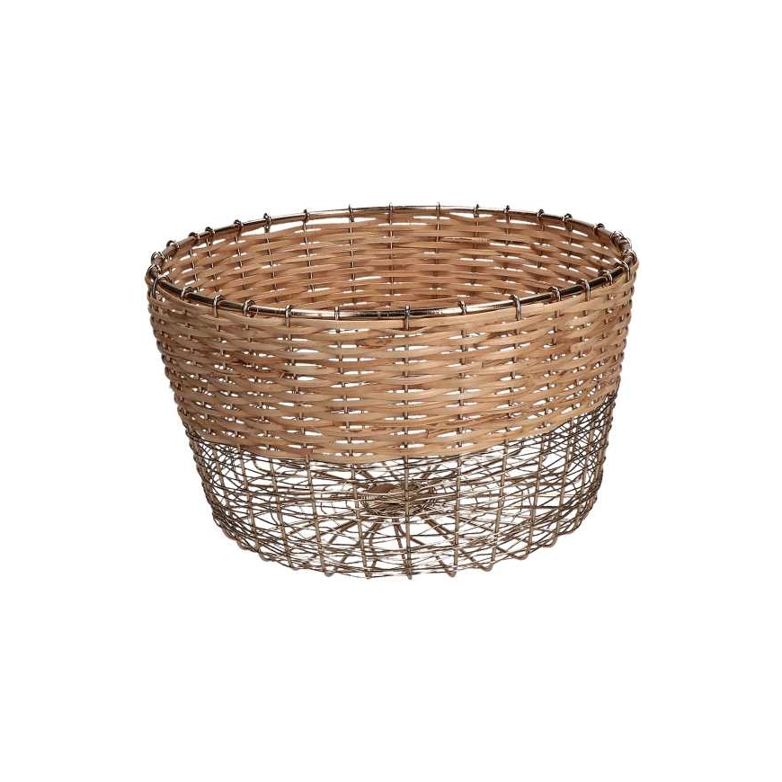 Rituali Domestici Okrągły koszyk Mettiloqui - Brown, 26 x 15 cm