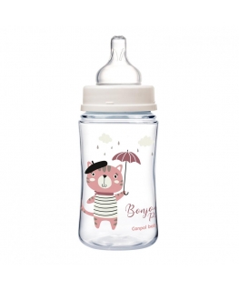 CANPOL BABIES plataus kaklelio buteliukas EASYSTART BONJOUR PARIS, 240 ml, 35/232_pin
