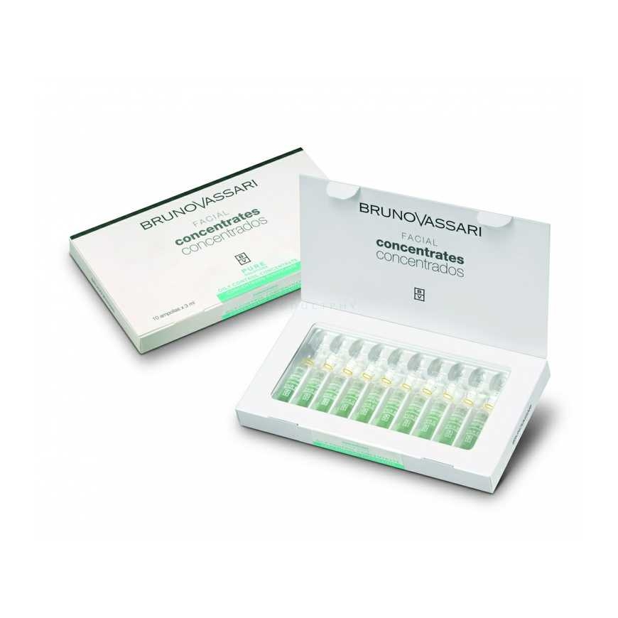 Bruno Vassari, Pure Solutions, Niacinamide, Purifying, Ampoules Treatment Serum, For Oiliness, For Face, 10 pcs, 3 ml
