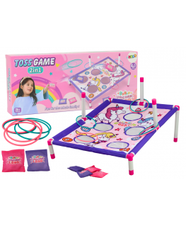 Lean Toys Arcade Game Hoop Bag Throw 2in1 Unicorn Board
