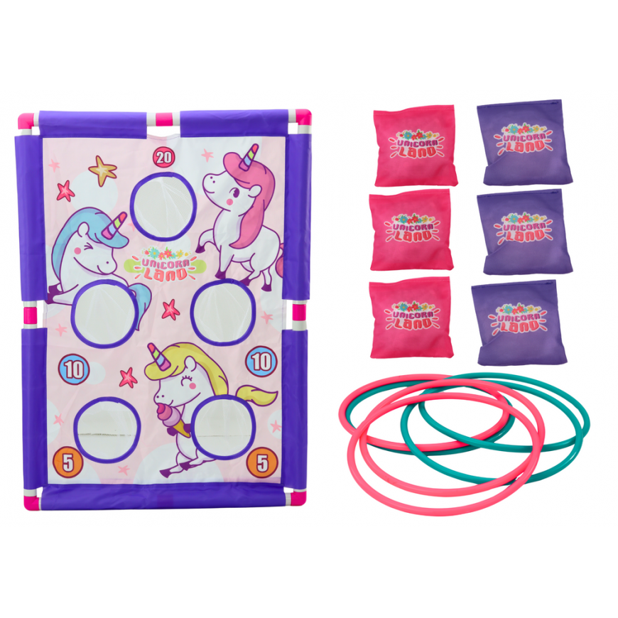 Lean Toys Arcade Game Hoop Bag Throw 2in1 Unicorn Board – 2