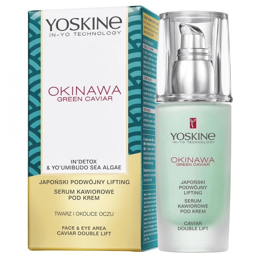 Yoskine Okinawa Green Caviar Japanese double lifting caviar serum under cream for face and eye area 30ml – 2