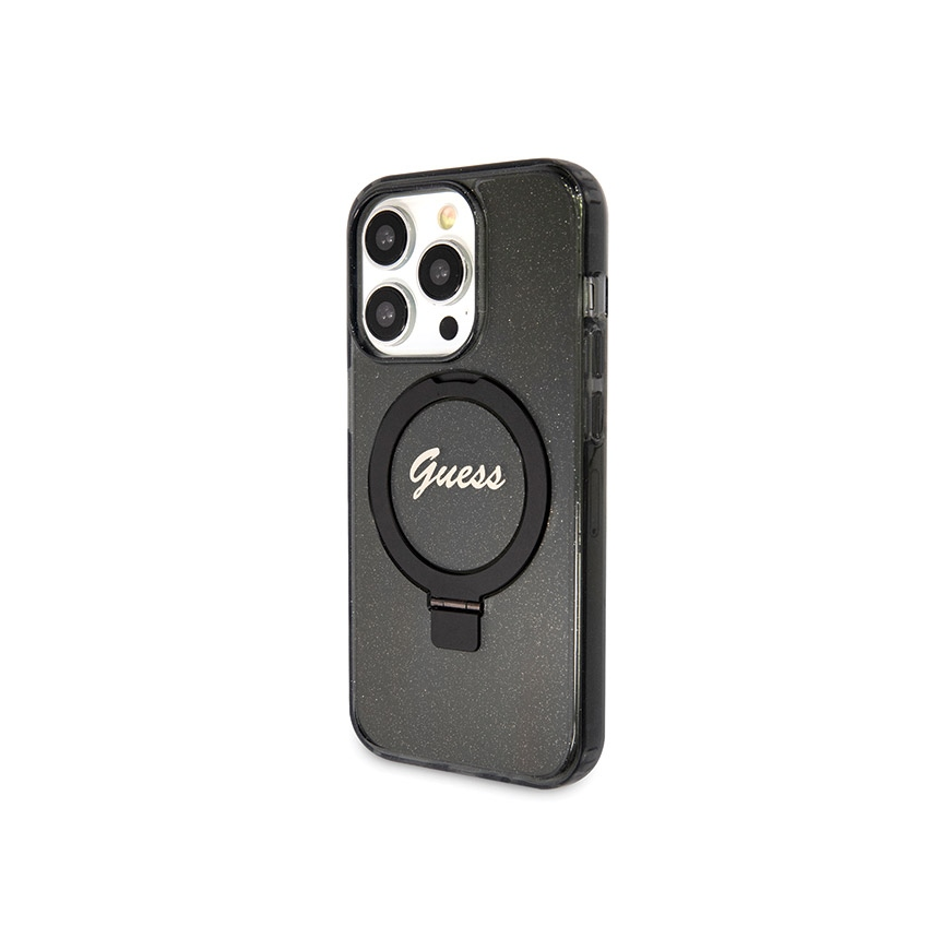 Case GUESS GUHMP13LHRSGSK IPHONE 13 PRO / 13 6.1 "Black / Black HARDCASE RING STAND SCRIPT GLITTER MAGSAFE – 2