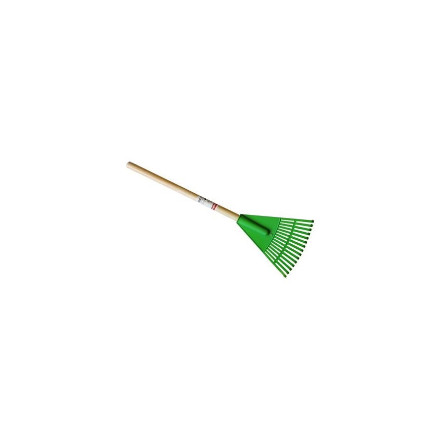 Small rake with wooden handle green 19cm
