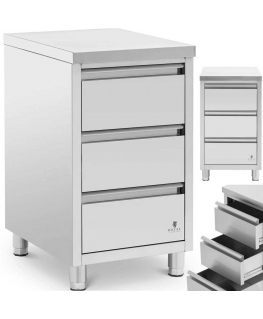 Royal Catering Szafka gastronomiczna wolnostojąca 3 szulady TABLE 50 x 60 x 87 cm
