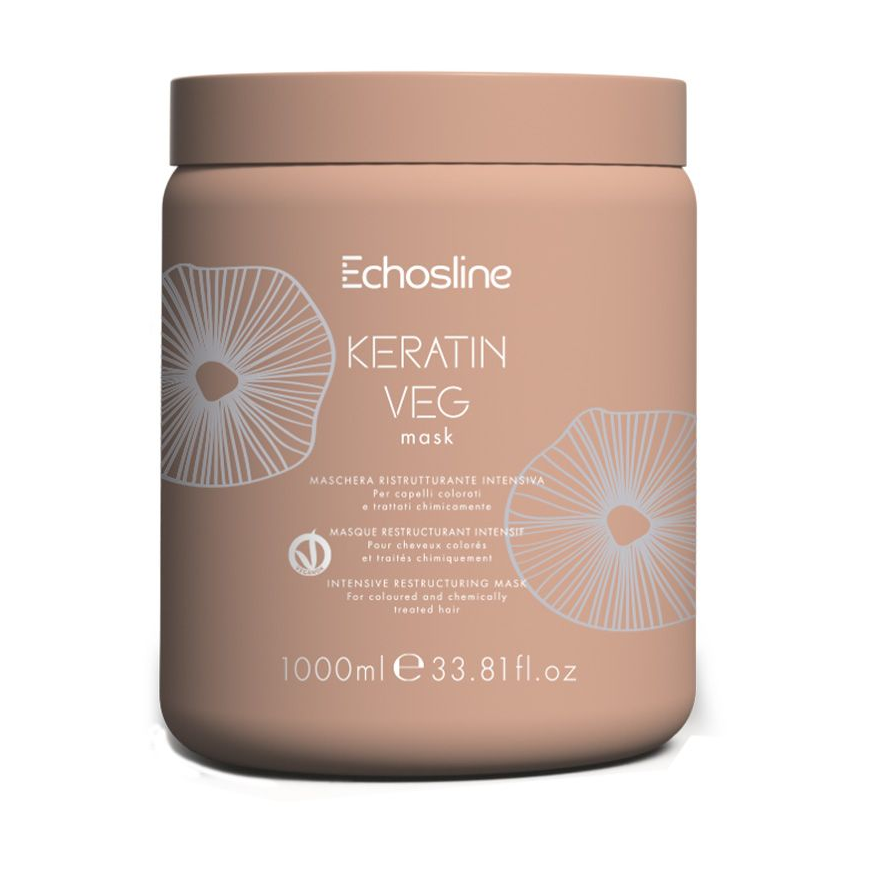 Echosline Keratin Veg regenerująca maska do włosów 1000ml – 2