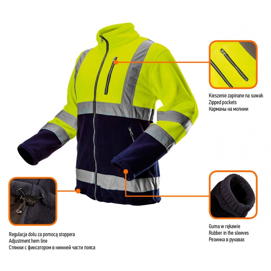 Neo high visibility woolen jacket, yellow XL size (81-740-XL) – 3