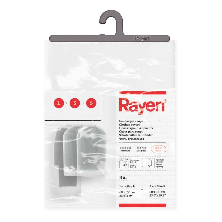 Set of 3 pokrowców na odzież (2x S + L) Rayen – 2