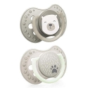 LOVI dynamic silicone pacifier BUDDY BEAR, 6-18 months, 2 pcs., 22/865