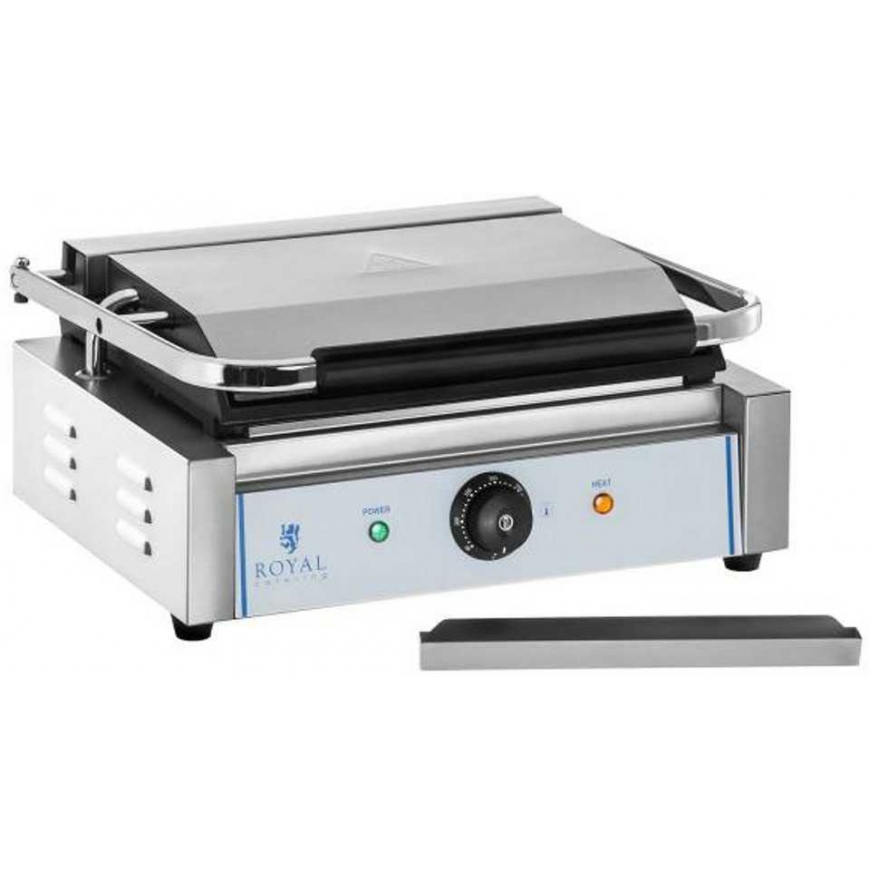 Sumuštinių keptuvas Kontaktinis PANINI 2200W 230V dvipusis sklandžiai kontaktinis grilis Royal Catering