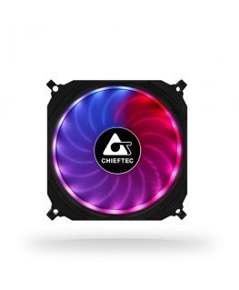 Chieftec CF-1225RGB система охлаждения компьютера Корпус компьютера Вентилятор 12 cm Черный