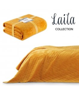 Bedspread LAILA color mustard style glamour material type - textile velvet, polyester 260x280 AmeliaHome