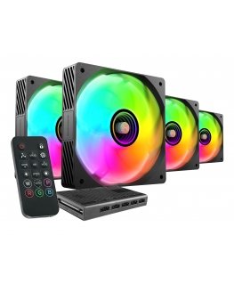 Mars Gaming MFSI4KIT Tietokoneen jäähdytysjärjestelmä Tietokonekotelo Tuuletin 12 cm musta