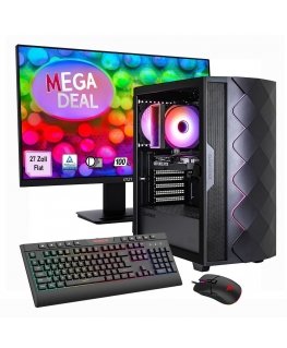 Hyrican GAMEMAX MegaDeal Diamond BK SET2696 7795 Ryzen 5 5500 16GB 1TB SSD RTX 5050 + MSI PRO MP273A LED-näyttö, 69 cm (27")