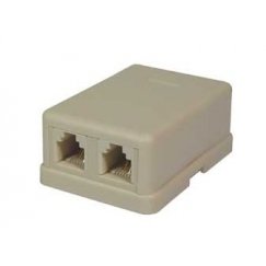 PremiumCord Wall Phone Socket 2xRJ11 Adhesive