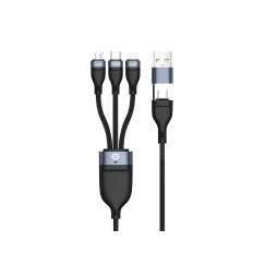 Conceptronic ETTA06B15 USB кабель USB 2.0 1,5 m USB C USB C/Micro-USB B/Lightning Черный