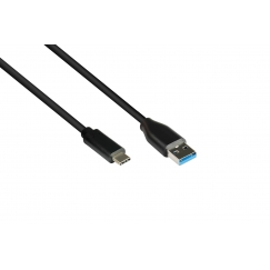 Alcasa 2831-AC005S USB-kaabel USB 3.2 Gen 2 (3.1 Gen 2) 0,5 m USB A USB C Must