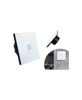 Maclean Smart WiFi Touch Light Switch Compatible with Tuya APP Wall Switch Glass Switch with Color Changing LED Backlight Recess