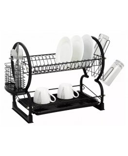 Dish Rack - Metal black wire dish dryer with anti-slip silicone. KH 1500